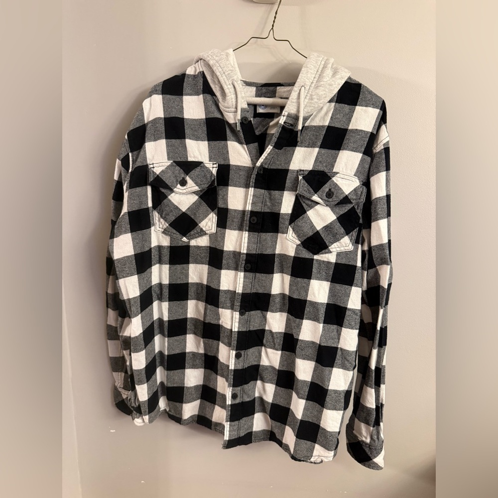 Hurley Hooded Buffalo Plaid Flannel – Men’s XL